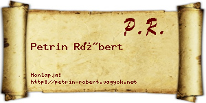 Petrin Róbert névjegykártya