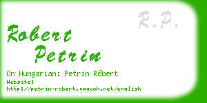 robert petrin business card